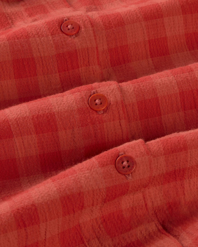 Thinking Mu | ANE Blouse | Red Seersucker Check