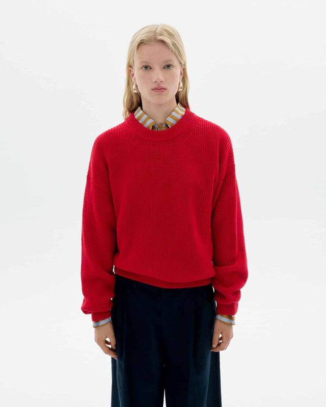 Thinking Mu | CARMEN Sweater | Red