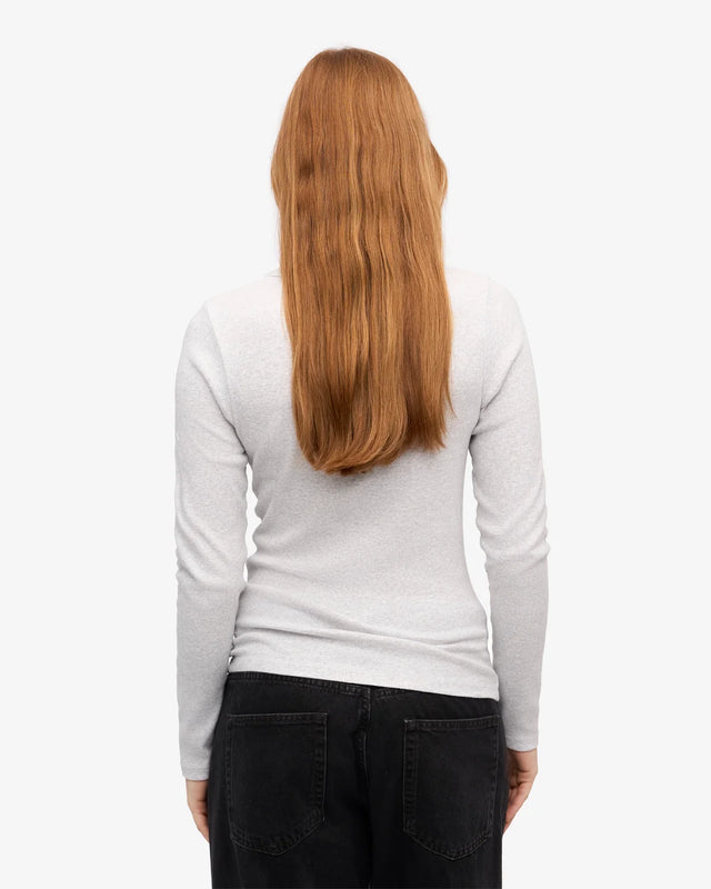 Colorful Standard | Rib Long Sleeve Top | Snow Melange