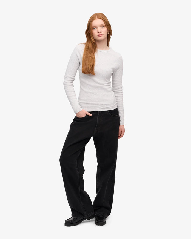 Colorful Standard | Rib Long Sleeve Top | Snow Melange