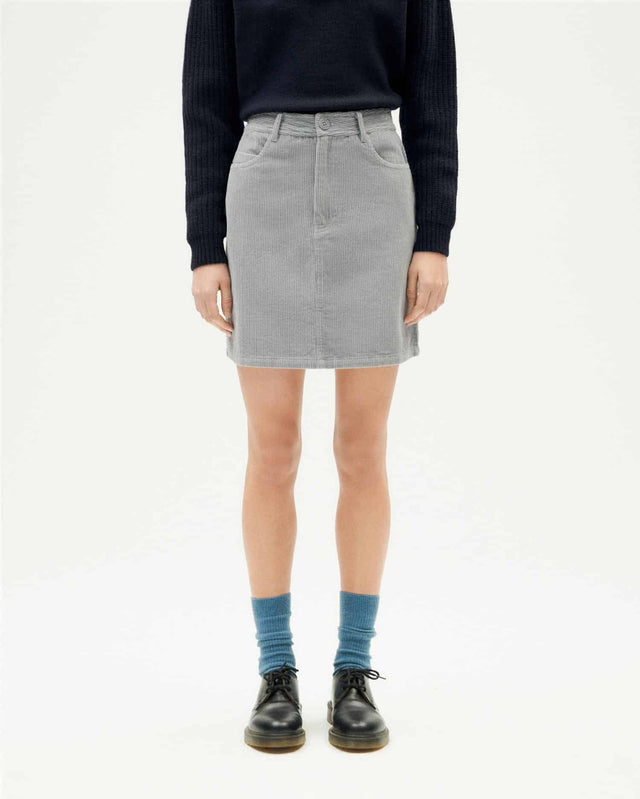 Thinking Mu | MARSHA Corduroy Skirt | Grey