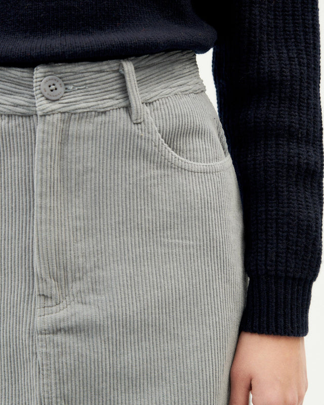 Thinking Mu | MARSHA Corduroy Skirt | Grey