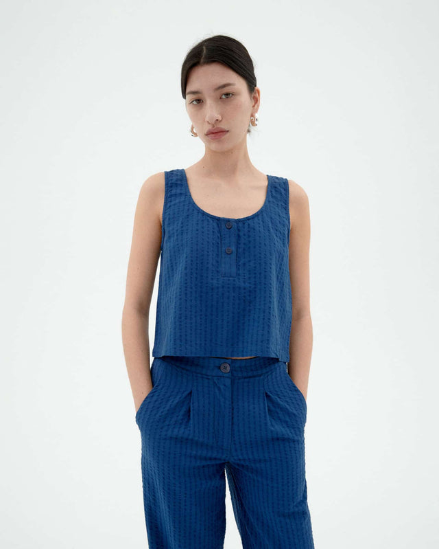 Thinking Mu | JUSTINE Top| Blue