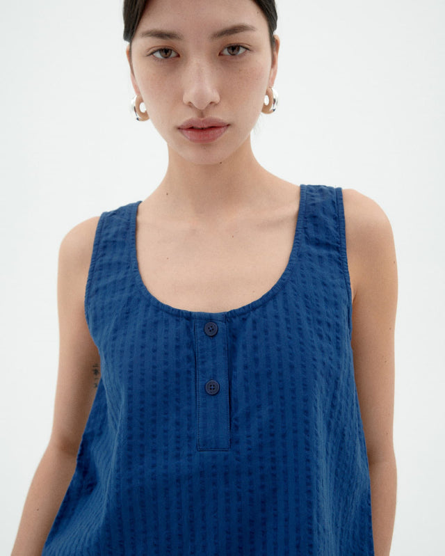 Thinking Mu | JUSTINE Top| Blue