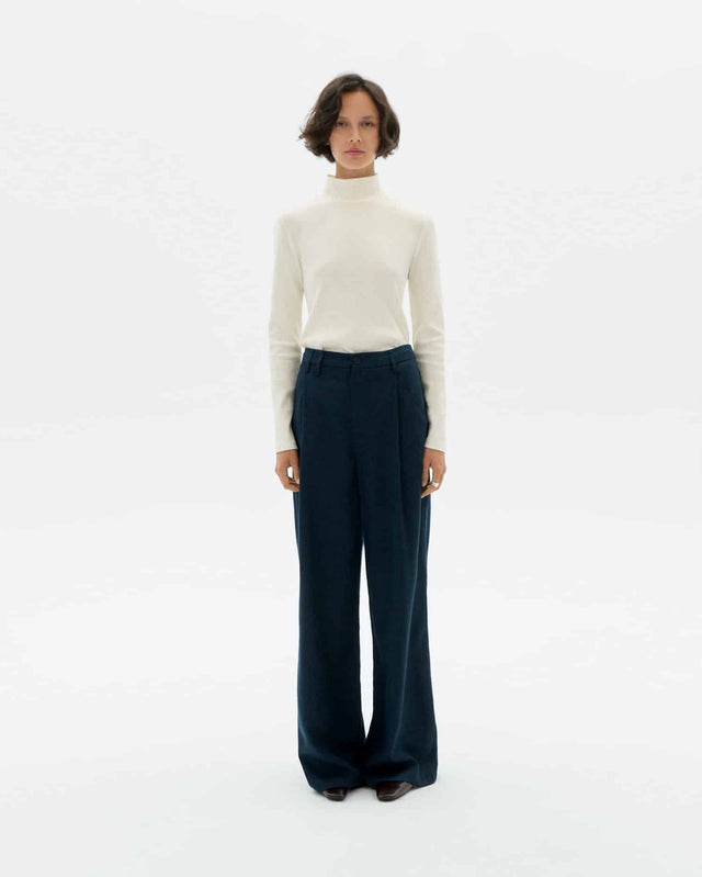 Thinking Mu | AINE Hemp L/S top | White