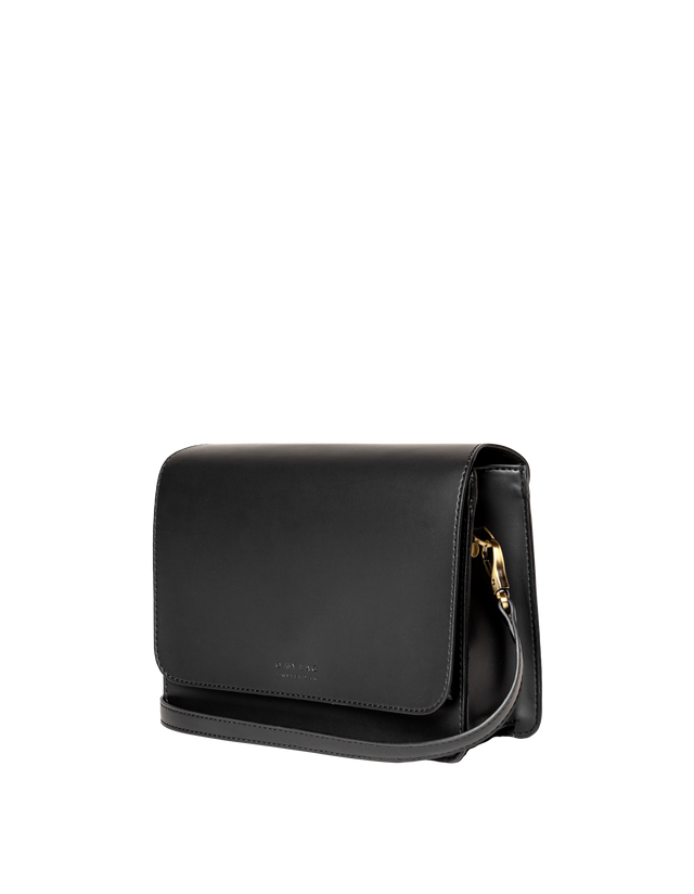 Audrey Vegan Apple Leather Satchel | Black