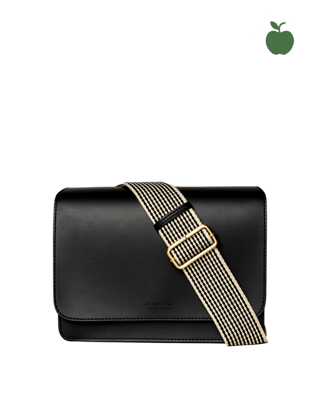 Audrey Vegan Apple Leather Satchel | Black