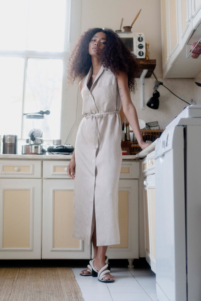 Felicity Linen Dress | Wheat