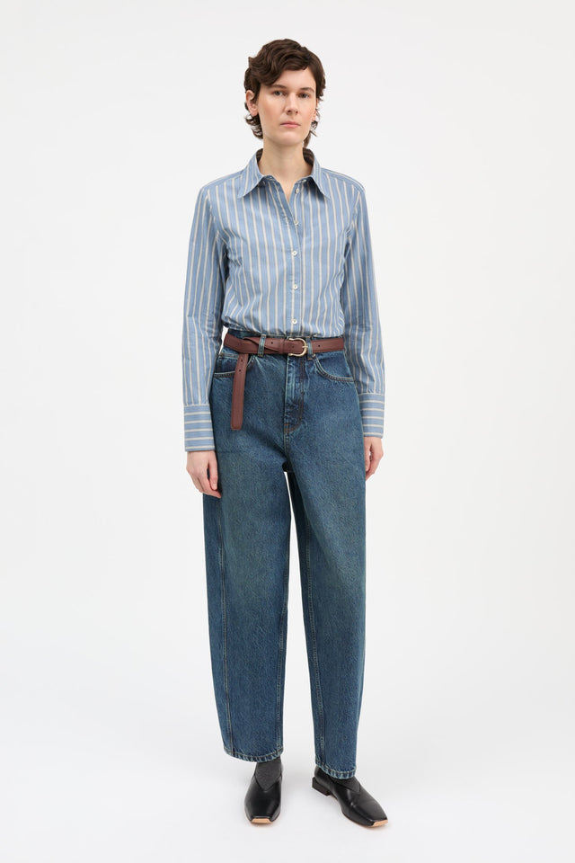 Skall Studio | FAUNA Shirt | Blue/Black/White Stripe
