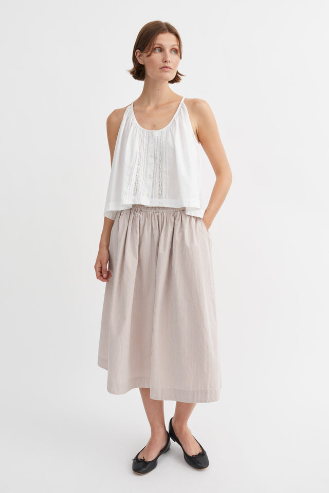 Skall Studio | GINNY Skirt | Warm Beige/White Stripe