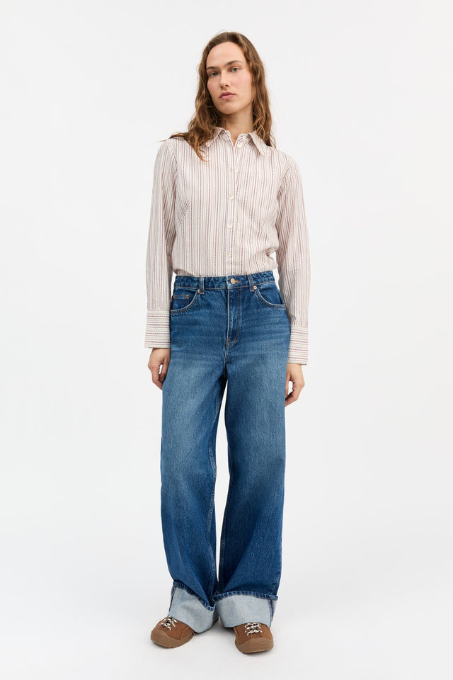 Skall Studio | FAUNA Shirt | Raspberry/Cream stripe