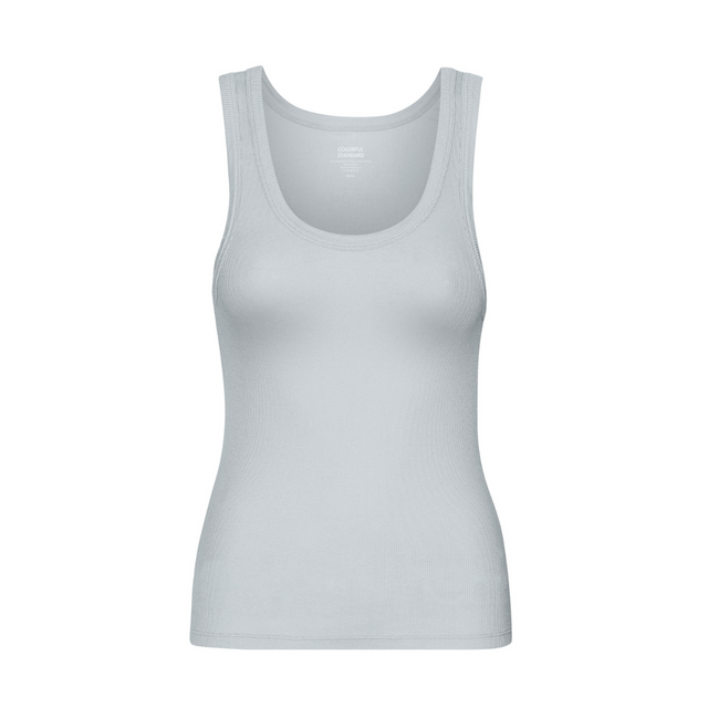White ribbed organic cotton vest top for ladies - Bread & Boxers