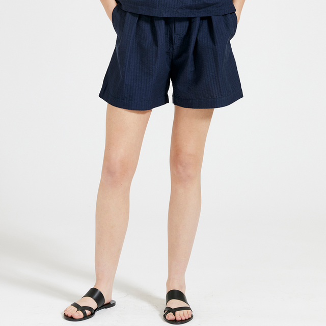 MASKA | Abbi Cotton Linen Shorts| Blue
