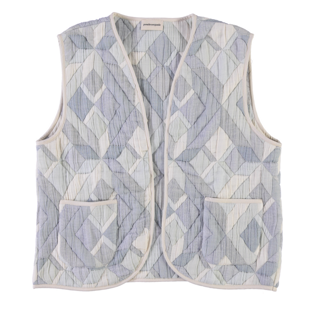 Poudre Organic | CERCIS Vest | Blue Patchwork