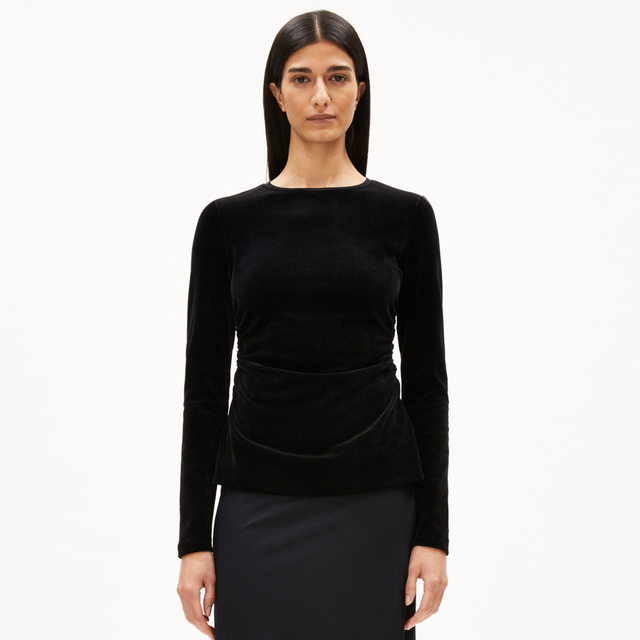 Armedangels | LORA Organic Velour Top | Black