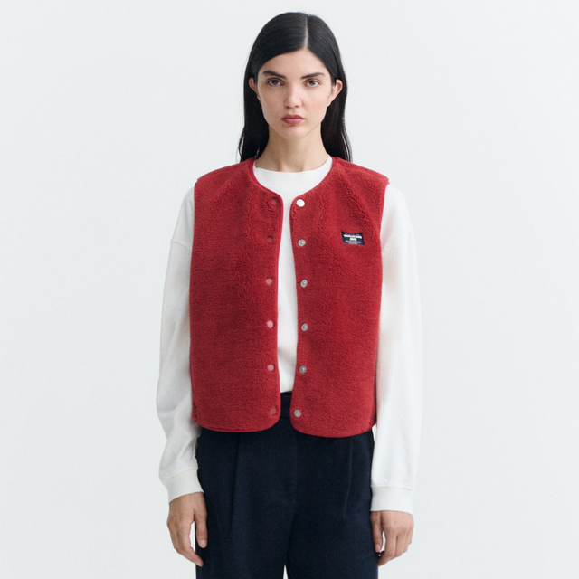Thinking Mu | JAY Vest | Pale Red