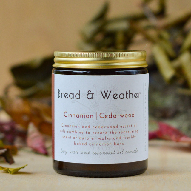 Bread & Weather | Cinnamon Cedarwood | Soy Essential Oil Candle