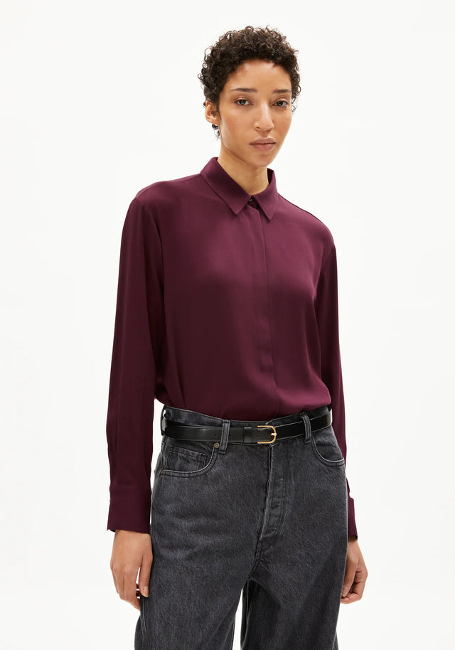 Armedangels | LARISAANA Long Sleeve Blouse | Dark Cranberry