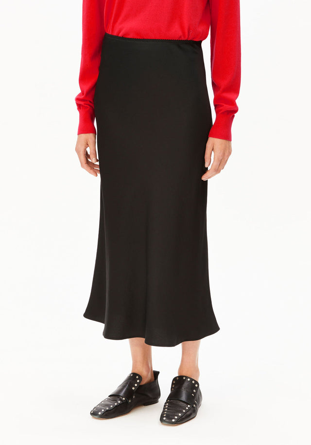Armedangels | LENOVAA SATIN SLIP-SKIRT | Black