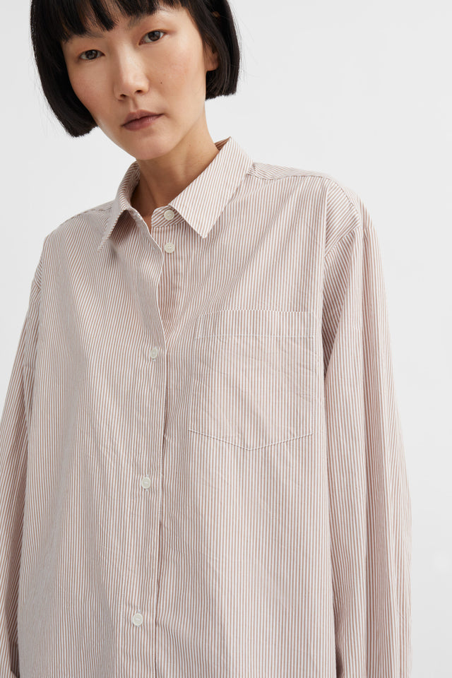 Skall Studio | EDGAR Shirt | Warm Beige/White Stripe