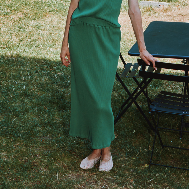 Poudre Organic | COSMOS Skirt | Deep Grass Green