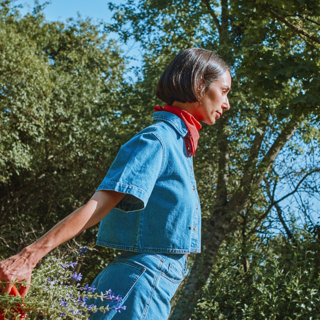 Poudre Organic | CARVI Blouse | Denim Blue