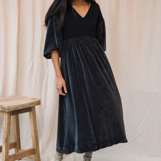 Beaumont Organic | Bliss Organic Cotton Velour & Jersey Dress