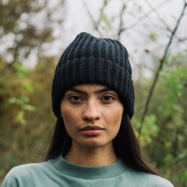 Beaumont Organic | Hilda Organic Cotton Knitted Hat | Black