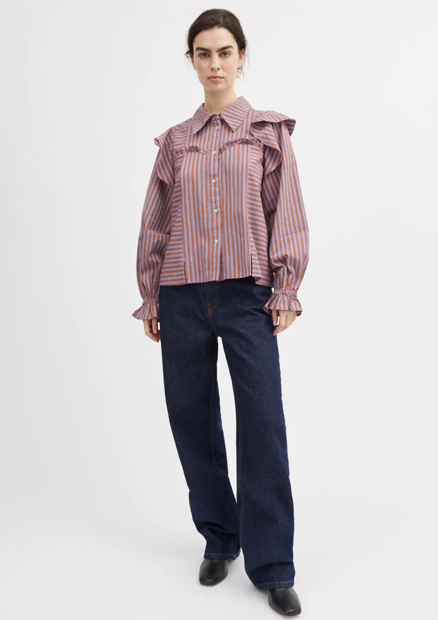 Skall Studio |  Dauphine shirt | Violet Orange Stripe