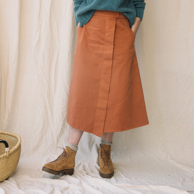 Beaumont Organic | Wisteria Organic Cotton Twill Skirt | Tortoiseshell