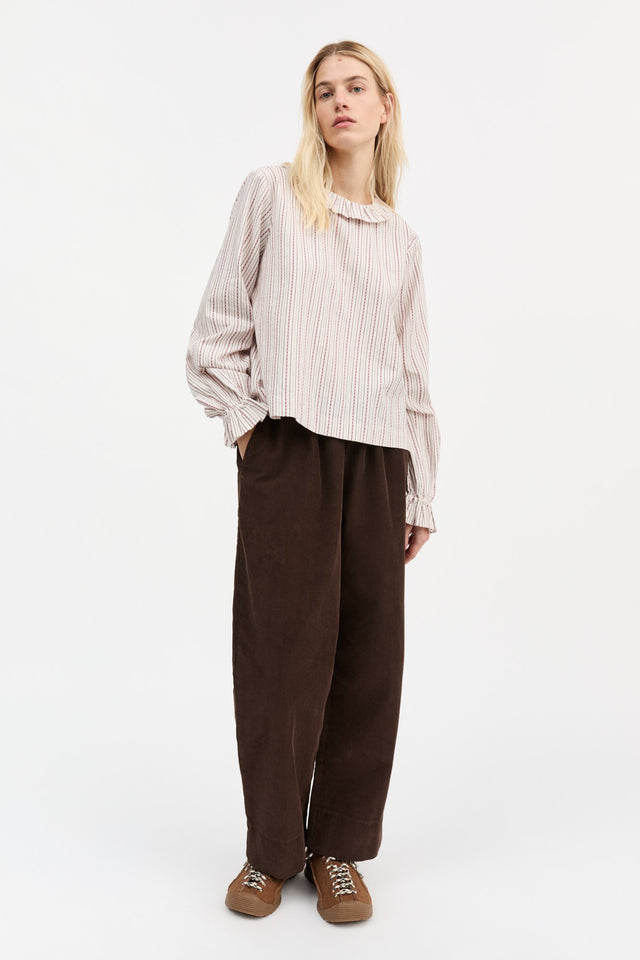 Skall Studio | CORNFLOWER Blouse | Raspberry stripe