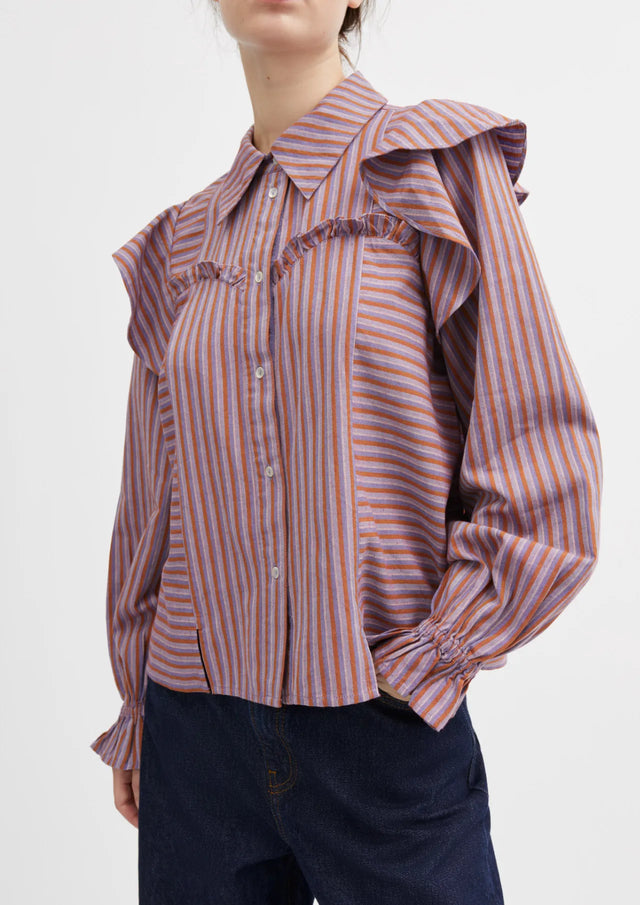 Skall Studio |  Dauphine shirt | Violet Orange Stripe