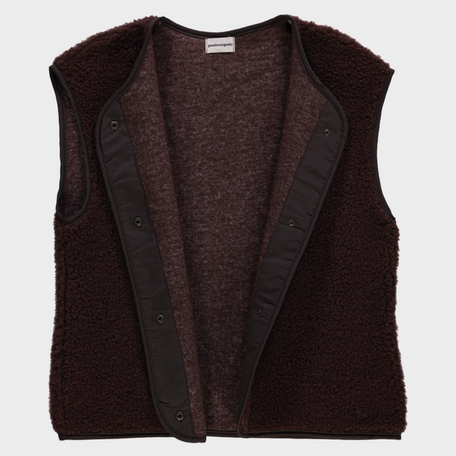 Poudre Organic| Wool Berger Vest | Espresso