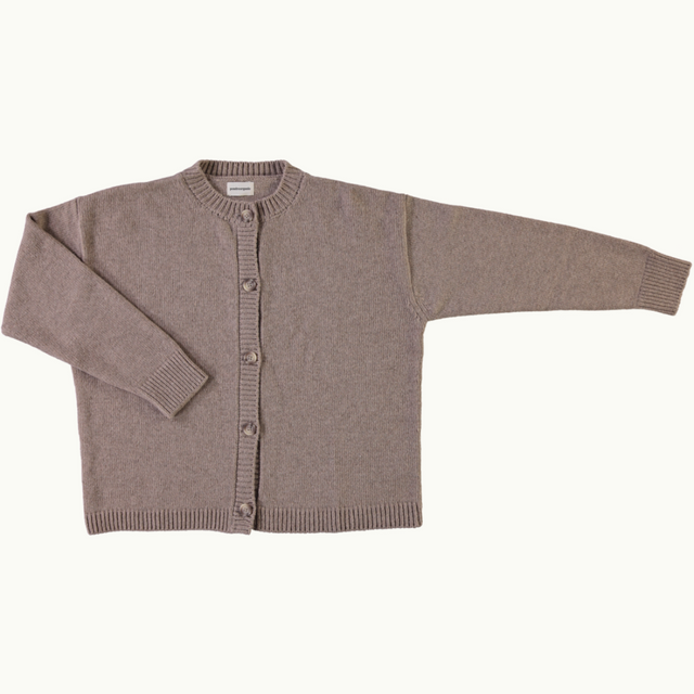 Poudre Organic | PETALE Wool Cardigan | Dark Sand