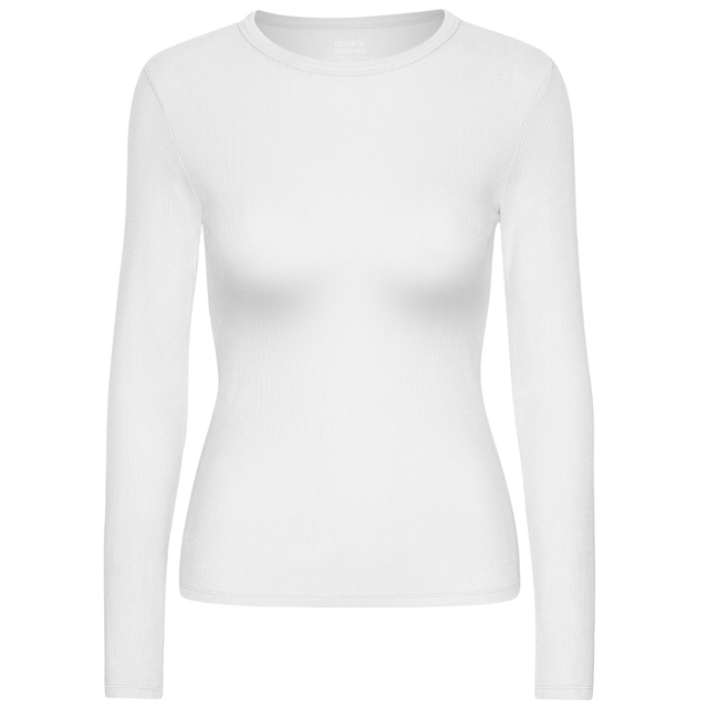 Colorful Standard | Rib Long Sleeve Top | Optical White