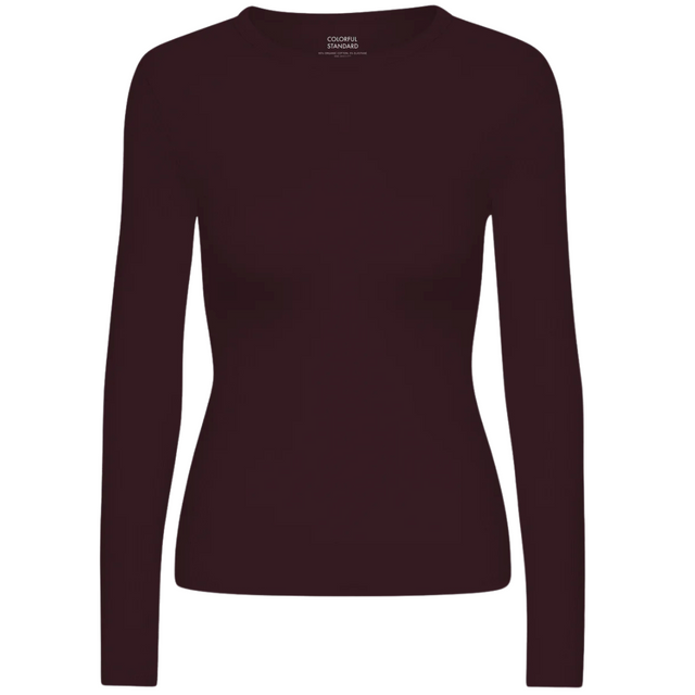 Colorful Standard | Rib Long Sleeve Top | Oxblood Red