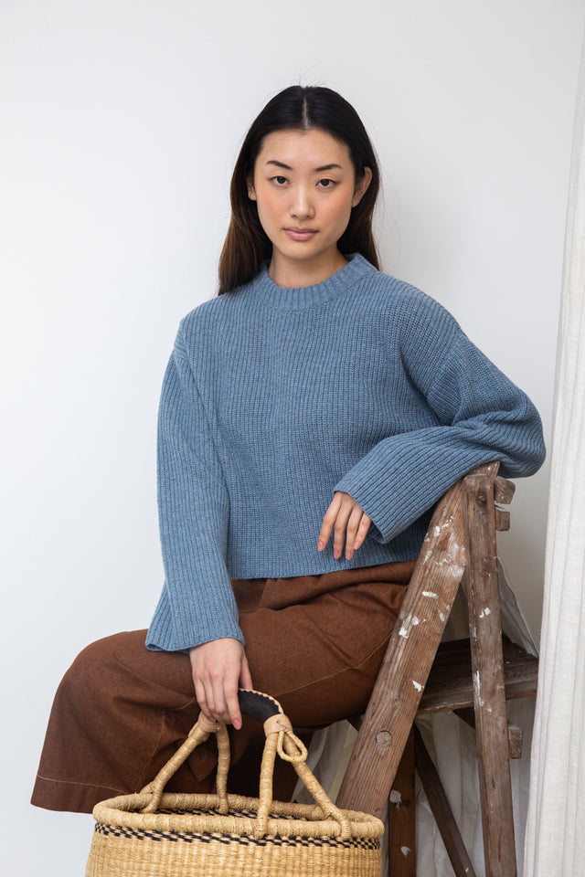 Beaumont Organic | LEO Recycled Wool Jumper | Blue