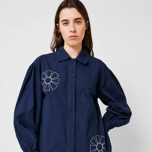 Bobo Choses | Kaleidoscope Embroidery Shirt | Navy