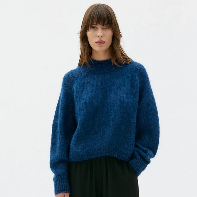 MASKA | FAYE Chunky Mohair Silk Top | Lazuli Blue