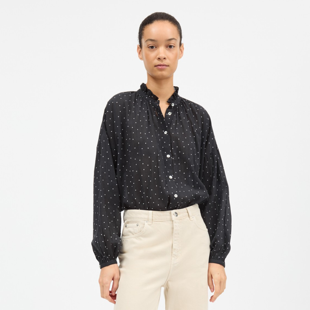 Skall Studio | Hannah Shirt | Black/White Dots