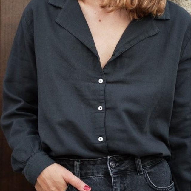 Poudre Organic | DATTE Blouse | Pirate Black