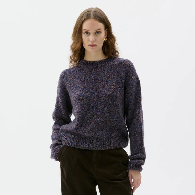 MASKA | IZA Cashmere Sweater | Blue Brown