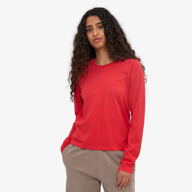 Colorful Standard | Organic Long Sleeved T-Shirt | Red Tangerine