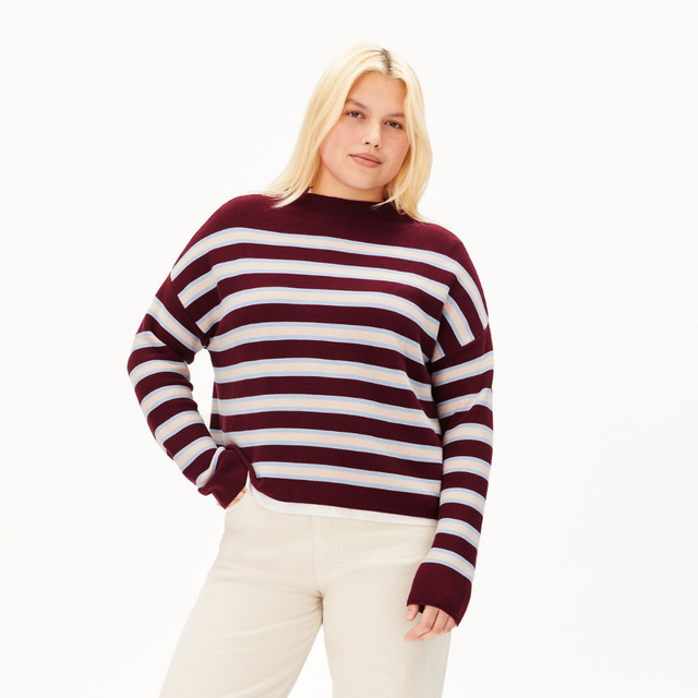 Armedangels | MERINAA | Stripe | Red/Blue/Oatmilk