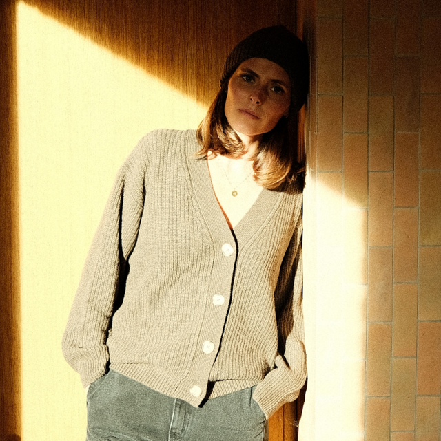 Poudre Organic Mate Wool Cardigan Boue