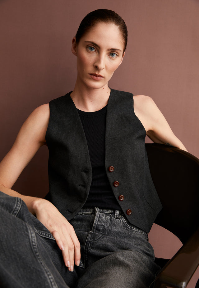 Armedangels | SINERIAA Vest | Steel Melange
