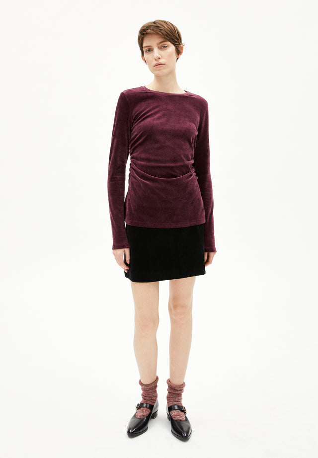 Armedangels | LORA Organic Velour Top | Cranberry