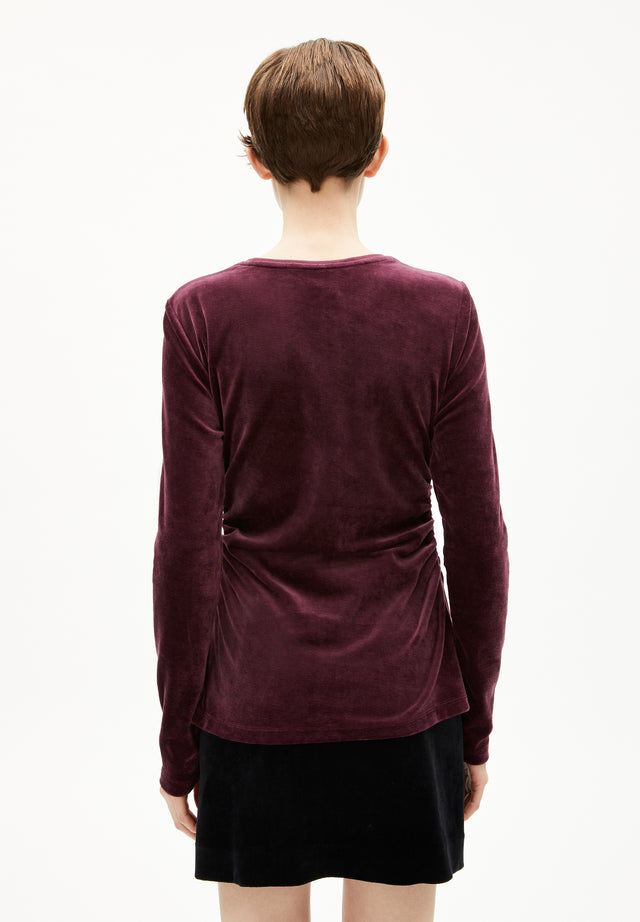 Armedangels | LORA Organic Velour Top | Cranberry