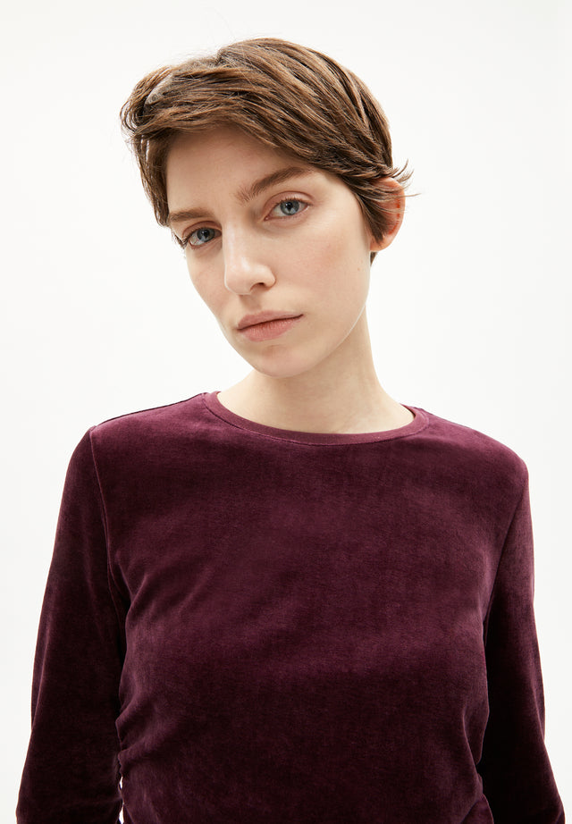 Armedangels | LORA Organic Velour Top | Cranberry