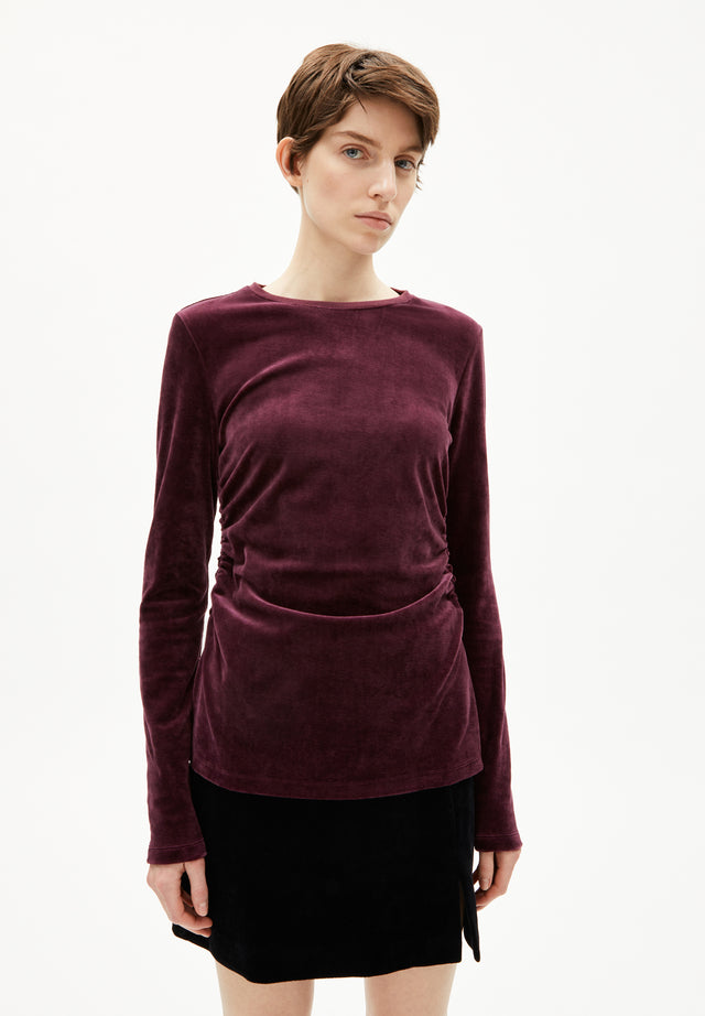 Armedangels | LORA Organic Velour Top | Cranberry